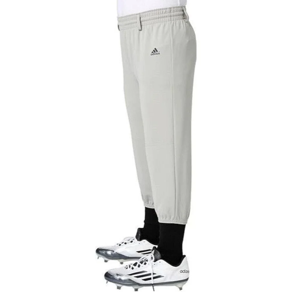 ADIDAS Aeroready Gray Baseball Softball Pant Tapered Belt Loops Pull On XS 7-8